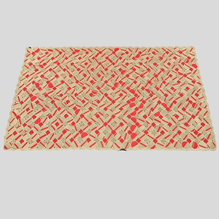 Alfombra Rectangular Camel/Rojo