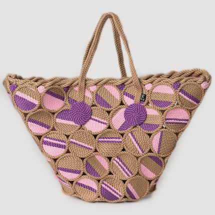 Nissi Woven Circes Beach Bag Camel Pink