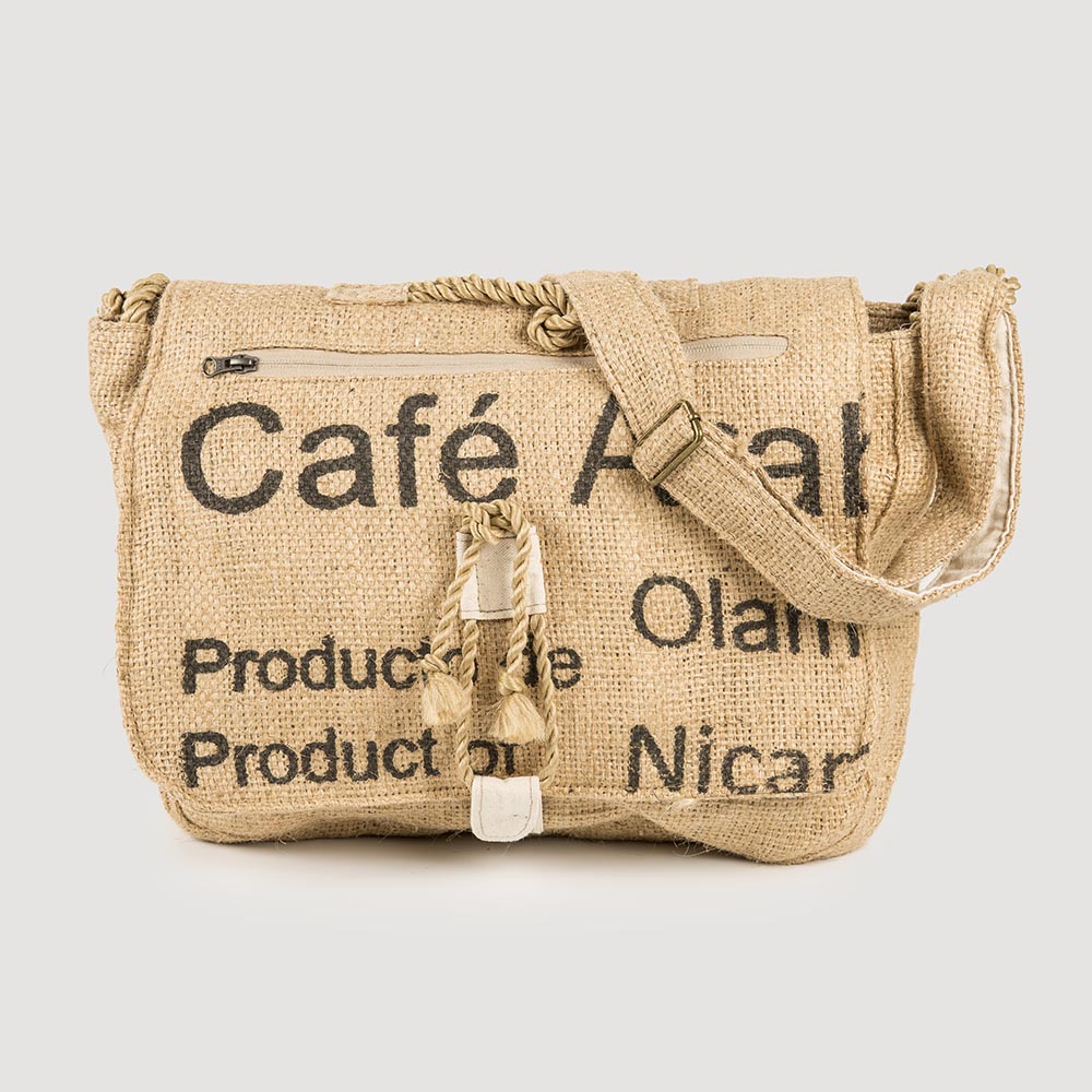 Bandolera Ropa De Saco Reciclada Serigrafiada - Main Image