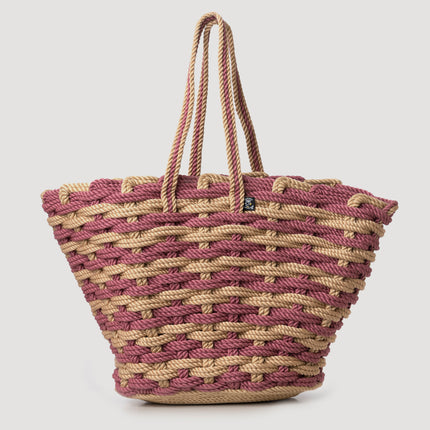 Nissi Woven Beach Bag Camel- Mauve