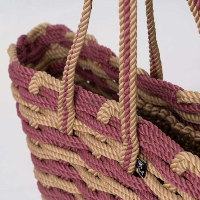 Nissi Woven Beach Bag Camel- Mauve