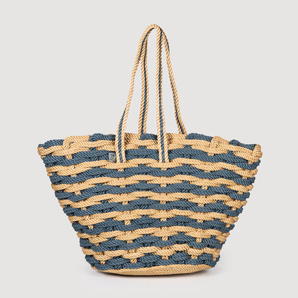 Bolsa De Playa Nissi Woven-Light Blue