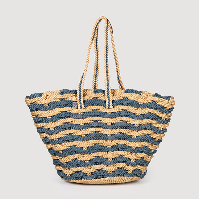 Nissi Woven Beach Bag-Light Blue