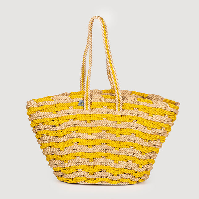 Nissi Woven Beach Bag Camel-Yellow