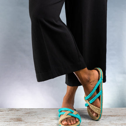 Slip On Camel-Turquoise