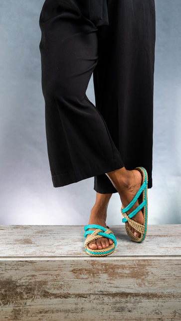 Slip On Camel-Turquoise